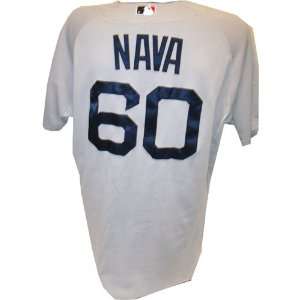  Daniel Nava #60 Red Sox 2010 Game Worn Grey Cool Base 