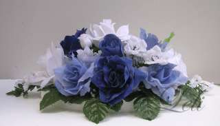   , ICY BLUE ROSES/ MINI ROSES/ BABYS BREATH AND GREENERIES AS WELL