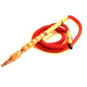  83 Inch RED Hookah Hose 15 Inch Long Wood Handle and 