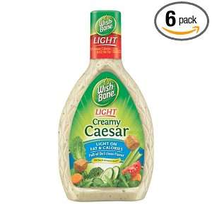 Wishbone Salad Dressing, Light Creamy Caesar, 16 Ounce Bottles (Pack 