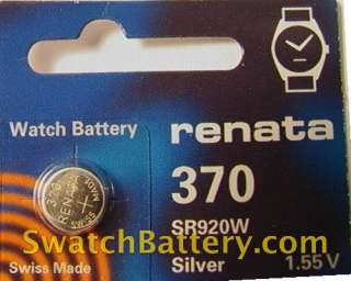 Renata 370   SR920W Watch Battery Batteries  