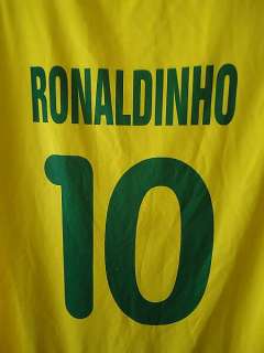Brazil Brasil 10 Ronaldhino Futbol Soccer Shirt Adult L  
