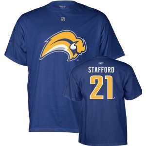 Drew Stafford Reebok Navy Name and Number Buffalo Sabres T Shirt 