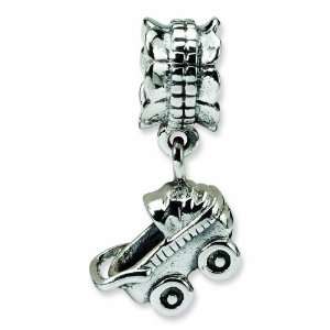  Sterling Silver Reflections Baby Buggy Dangle Bead (4mm 