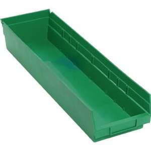  Storage Economy Shelf Bins   23 5/8in. x 6 5/8in. x 4in. Size, Green 