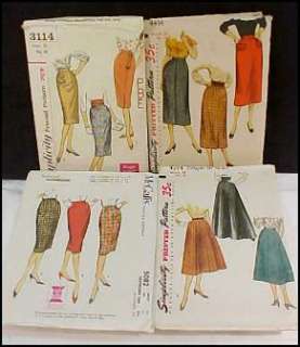 RETRO WOMENS A LINE & FULL SKIRTS~4 PATTERNS~1960s  