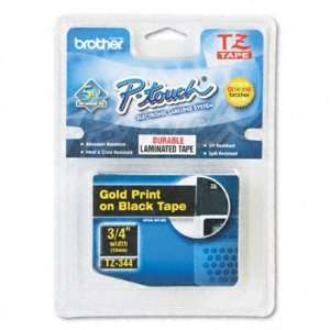  P Touch TZ Tape Cartridge   3/4w, Gold on Black(sold in 