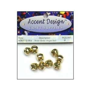  Accent Design Jingle Bell 9mm 9pc Gold (6 Pack) Pet 