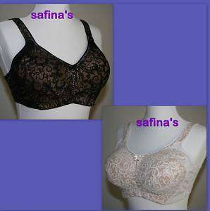 Breezies Set of 2 Lace Overlay Soft Cup Bras A6614  