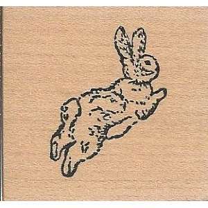  Running Bunny Rabbit Wood Mounted Rubber Stamp (B6785 