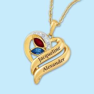  Our Hearts Together Diamond & Birthstone Pendant Jewelry