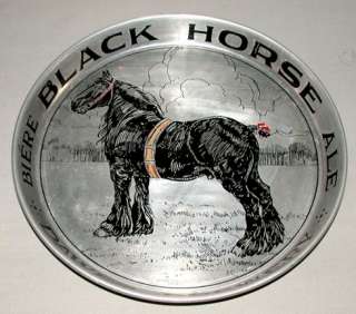 Original 1920s Dawes Brewery Black Horse Ale Tin Beer Tray  