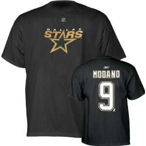  Mike Modano Black Reebok Name and Number Dallas Stars T 