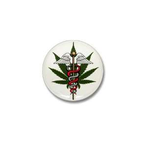  Mini Button Medical Marijuana Symbol 