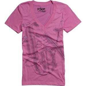   Fox Racing Womens Notorious V Neck T Shirt   Large/Pink Automotive