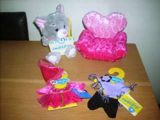 BUILD A BEAR FACTORY SMALLFRYS COOL KITTY/CHAIR & OUTFIT BNWT SOLD OUT 