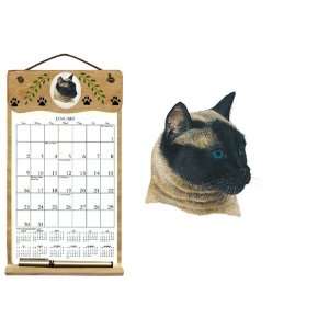  Kims Calendars Wooden Refillable Cat Wall Calendar Holder 
