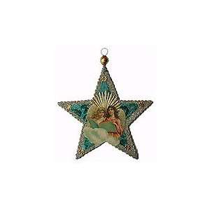 Silver Glass Glitter Double Angels Star
