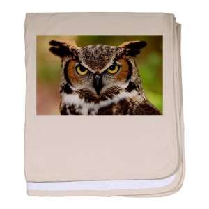  Baby Blanket Petal Pink Great Horned Owl 