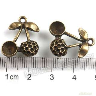 250 Antique Bronze Charms Cherry Alloy Pendant Fit Necklace Bracelet 