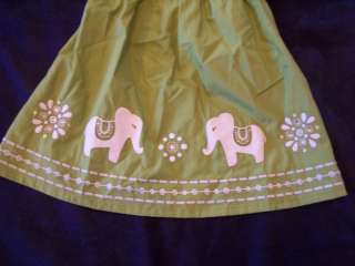NWT Girls Gymboree Batik Summer green elephant dress ~ 4 6  