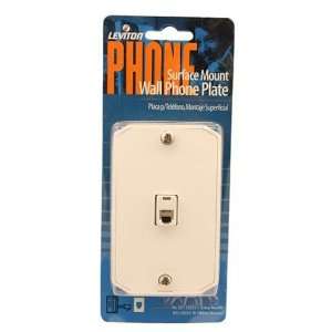   C0253 W Surface Mount Wall Phone Jack, 6 position, 4 conductor, white