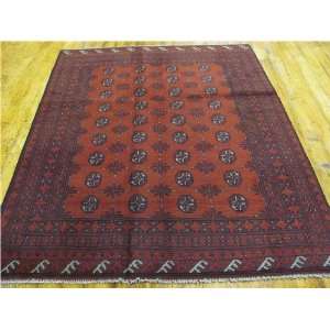    411 x 64 Red Hand Knotted Wool Afghan Rug Furniture & Decor