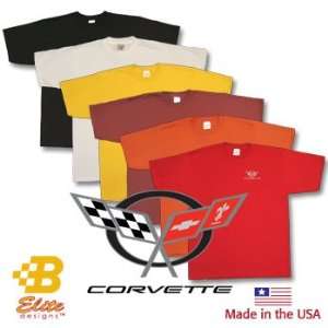 C5 Corvette Emblem Embroidered On American Made Tee Shirt 