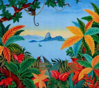 Sugar Loaf Hill & Monkey___Print on Canvas___Brazil ART  