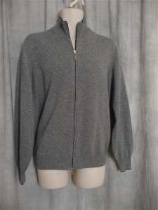 NWT Brunello Cucinelli gray cashmere cardigan zip front  52/L; Rtl $ 