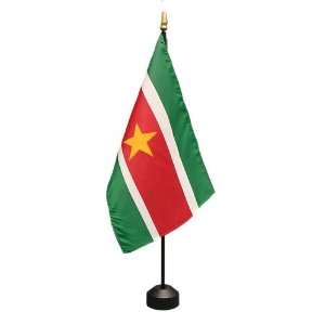  Suriname Flag 8X12 Inch Mounted E Gloss Patio, Lawn 