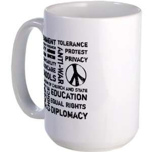Liberal Values 2 Peace Large Mug by   Kitchen 