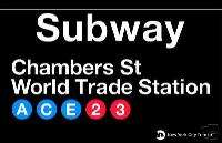 World Trade Station New York Subway Station Sign Metal  