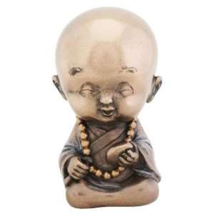  3.25 Figurine   Joyful Monk Holding Rock 