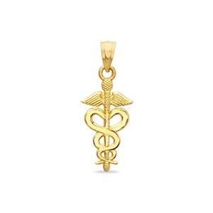  Caduceus Charm in 10K Gold 10K OCCUP/PATR CHARM Jewelry