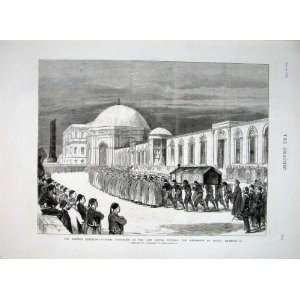  Funeral Procession Sultan Antique Print 1876 Turkey