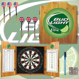 Bud Light Lime Dart Cabinet Includes Darts and Board 844296079292 