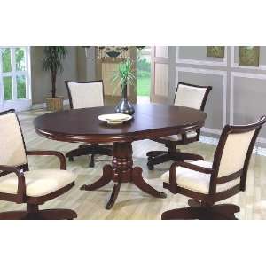  Rich Cherry Finish Pedestal Dining Table with Extension 