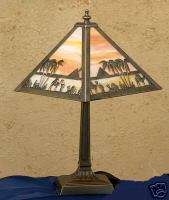 CAMEL Pyramid 18 TIFFANY STYL Stained Glass Table Lamp  