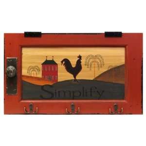 Country Rooster Simplify Plaque with Hooks Everything 