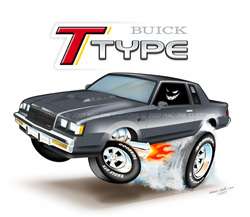 84 86 Buick T TYPE EMBLEM T Shirt Turbo G Body 85  
