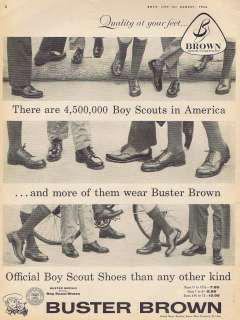 1958 BUSTER BROWN SHOES BOY SCOUTS BOYS LIFE PRINT AD  
