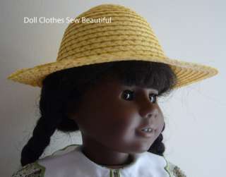 DOLL CLOTHES fits American Girl Addy Summer Straw Hat  