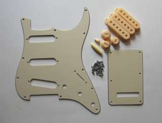 Stratocaster Pickguard Strat Back Plate Pickup Covers Knobs Tips 