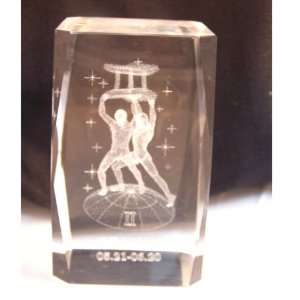    Gemini Astrological Symbol Laser Art Crystal