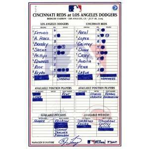   28 2005 Game Used Lineup Card (Jim Tracy Signed)