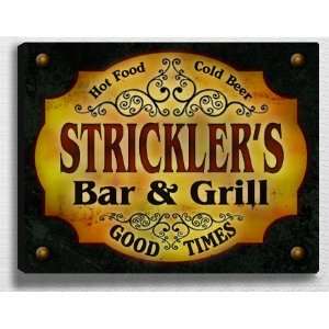  Stricklers Bar & Grill 14 x 11 Collectible Stretched 