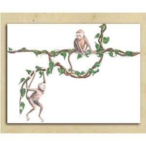Monkeys and Vines   Tatouage Rub On Wall Transfer 