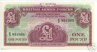 BRITISH ARMED FORCES 1 POUND 4TH SERIES UNC  