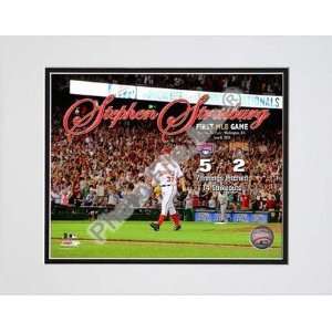 Stephen Strasburg 1st MLB Game With Overlay 2010 Action Double Matted 
